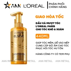 Dầu Xả LorealParis Elseve Extraordinary Oil Smooth Dành Cho Tóc Khô Xoăn 440ml Loreal