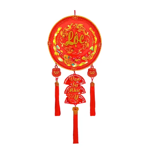 Dây Đèn Tròn Chữ Lộc Có Đèn Led Nhạc 40x90cm
