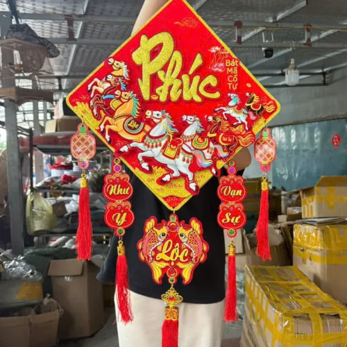Dây reo 3d Vuông Tràn Trí Tết 30cm