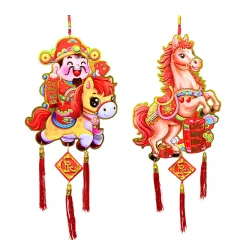 Dây Treo Ngựa Nhung Ánh Kim - Dây Treo Trang Trí Tết 22x62 cm