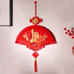 Dây Treo Quạt Nhung Đỏ - Quạt Treo Trường Trang Trí Tết