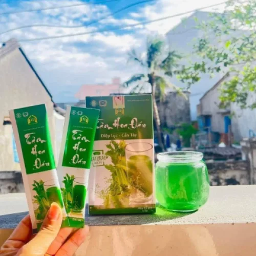 Diệp Lục Cần Tây Tâm Hoa Đán Hộp 15 Gói Giúp làm đẹp da và ngăn ngừa lão hóa da
