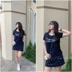 đồ bộ áo thun chất váy in hình nhiều nơ nhỏ
