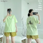 đồ bộ áo thun quần nhung form rộng in số 1972