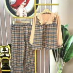 Đồ bộ caro mango quần dài áo tay dài cổ bèo