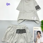 đồ bộ chân váy ngắn có quần  áo tay ngắn in 4 sọc