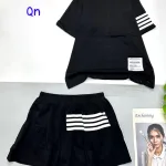 đồ bộ chân váy ngắn có quần  áo tay ngắn in 4 sọc