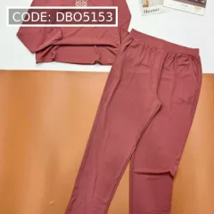 đồ bộ cổ tròn quần dài áo tay dài trơn