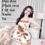 đồ bộ đùi dây hối ren cột nơ xước in
