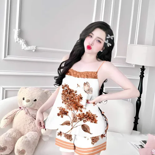 đồ bộ đùi dây hối ren cột nơ xước in