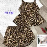 Đồ bộ form rộng quần đùi áo hai dây in hoạ tiết