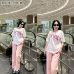 Đồ bộ form rộng thun nữ quần dài in chữ New York