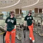 Đồ bộ form rộng thun nữ quần dài in chữ New York