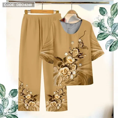 Đồ bộ in bông trung niên Có 3 size