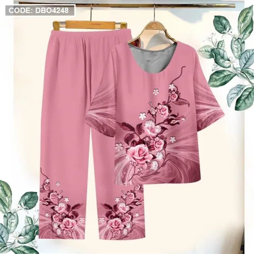 Đồ bộ in bông trung niên Có 3 size