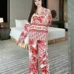Đồ bộ latin mềm mịn quần dài tay dài in hình