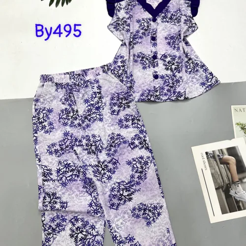 Đồ bộ mango áo sát nách bèo cổ chữ v in hoạ tiết