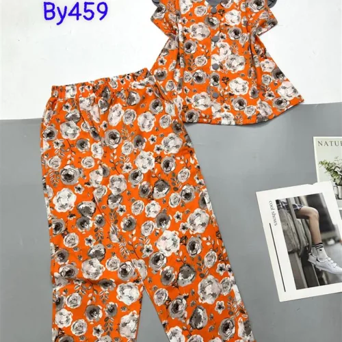 Đồ bộ mango áo sát nách bèo cổ chữ v in hoạ tiết