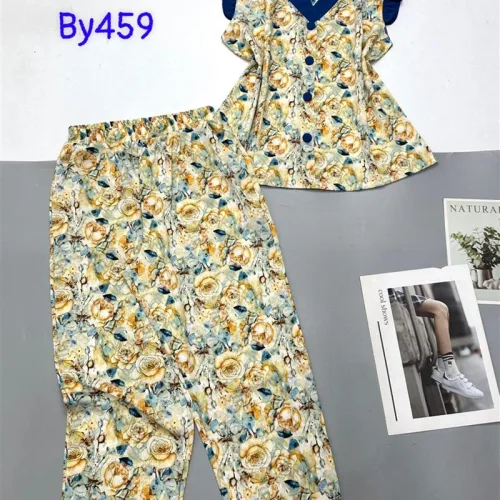 Đồ bộ mango áo sát nách bèo cổ chữ v in hoạ tiết