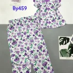 Đồ bộ mango quần dài áo sát nách bèo cổ chữ v