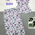 Đồ bộ mango quần dài áo sát nách bèo cổ chữ v