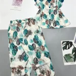 Đồ bộ mango quần dài áo sát nách bèo cổ chữ v