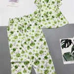 Đồ bộ mango quần dài áo sát nách bèo cổ chữ v