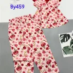 Đồ bộ mango quần dài áo sát nách bèo cổ chữ v