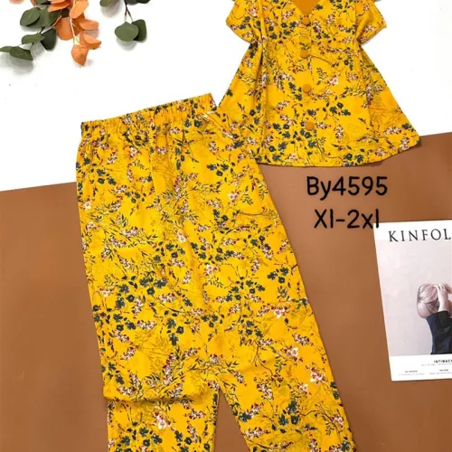 Đồ bộ mango quần dài áo sát nách cổ chữ v