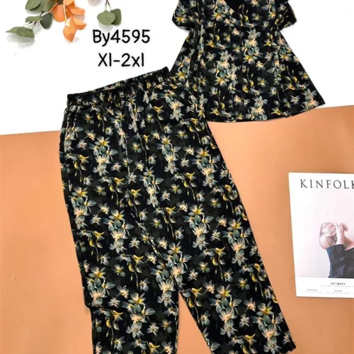 Đồ bộ mango quần dài áo sát nách cổ chữ v