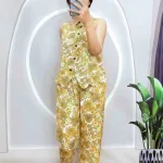 Đồ bộ mango quần dài áo sát nách có nút