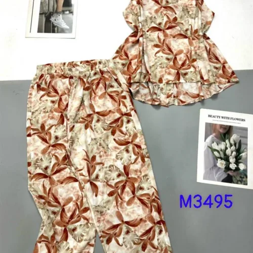 Đồ bộ mango quần dài áo sát nách sau lưng có nút