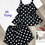 Đồ bộ mango quần đùi áo hai dây in hoạ tiết