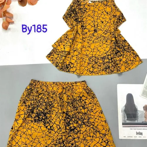 Đồ bộ mango quần đùi áo hai dây in hoạ tiết