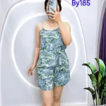 Đồ bộ mango quần đùi áo hai dây in hoạ tiết