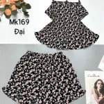 Đồ bộ mango quần đùi áo hai dây in hoạ tiết bông nhỏ