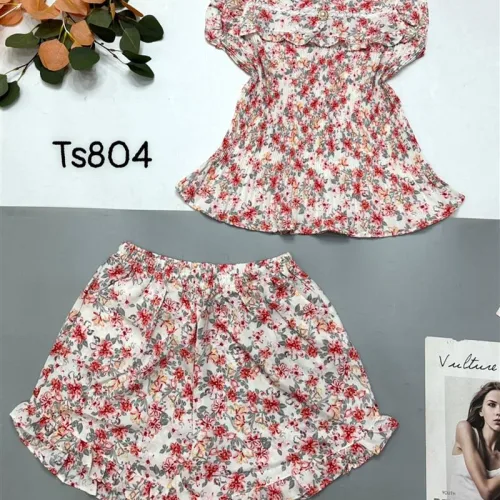 Đồ bộ mango quần đùi áo sát nách bèo cổ vuông