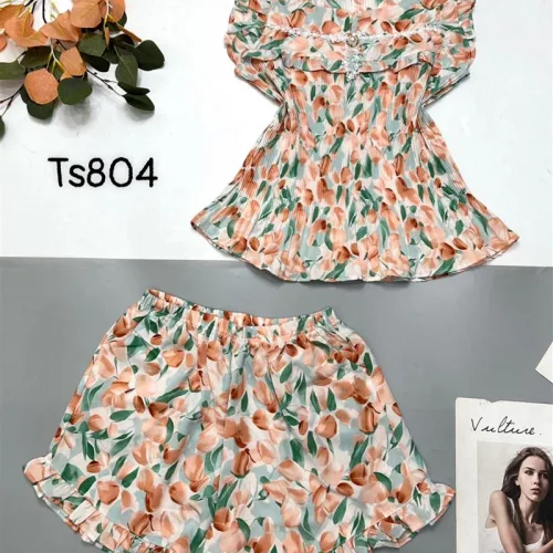 Đồ bộ mango quần đùi áo sát nách bèo cổ vuông