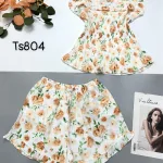 Đồ bộ mango quần đùi áo sát nách bèo cổ vuông