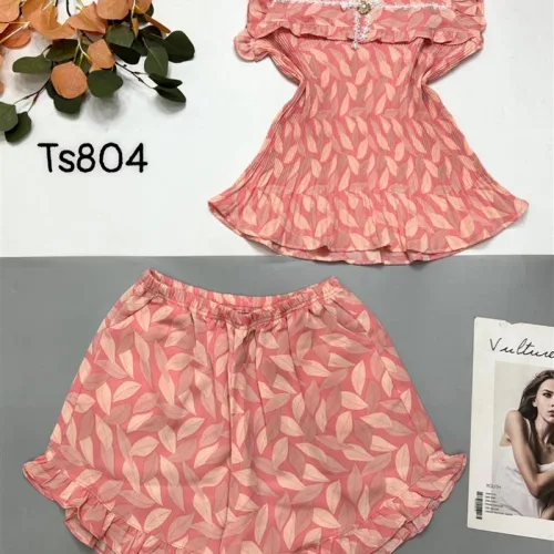 Đồ bộ mango quần đùi áo sát nách bèo cổ vuông