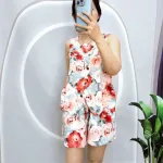 Đồ bộ mango quần đùi áo sát nách có nút