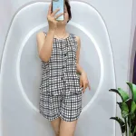 Đồ bộ mango quần đùi áo sát nách có nút