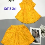 Đồ bộ mango siêu mát quần đùi áo hai dây in hoạ tiết