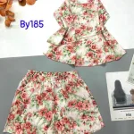 Đồ bộ mango siêu mát quần đùi áo hai dây tầng in hoạ tiết