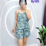 Đồ bộ mango siêu mát quần đùi áo hai dây tầng in hoạ tiết