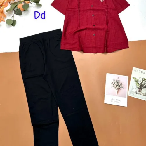 đồ bộ nữ quần dài áo sơ mi in chữ PADAN