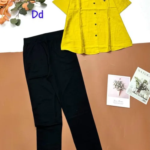 đồ bộ nữ quần dài áo sơ mi in chữ PADAN