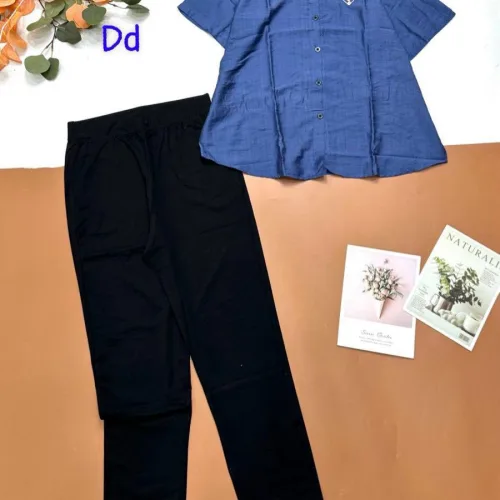 đồ bộ nữ quần dài áo sơ mi in chữ PADAN