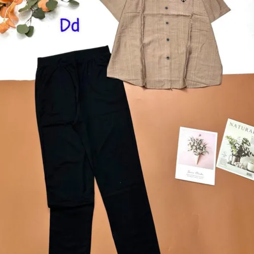 đồ bộ nữ quần dài áo sơ mi in chữ PADAN