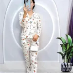 Đồ bộ pijama quần dài áo tay dài họa tiết